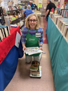 Elaine Wilder -- book sale volunteer
